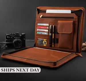 Personalized Leather Portfolio with Pen Holder, Best Gifts for Him, Leather Padfolio for Men, Christmas Gifts, Personalized Gifts for Dad