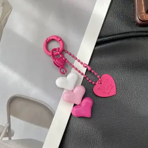 Colorful Heart-shape Key/Phone chain- 3 Color options (Phone tether included) perfect gift cute flower