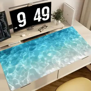 Turquoise Water Ripple Extended Mouse Pad | Ocean Wave Light Desk Mat, Non-Slip Large Gaming Pad for Coastal Home Office Decor #WaterRippleDeskPad #OceanWaveMat #CoastalHomeDecor #GamingMousePad #CalmingAesthetic