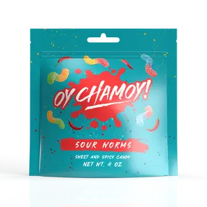 Oy Chamoy! Sweet, Spicy and Sour Worms Gummy Candy 4oz - Perfect Snack for Any Occasion