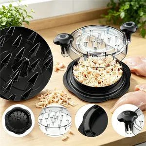 Meat Shredder Tool For Chicken Breasts With Sharp Blades Food Grade BPA Free Kitchen Gadget Quick Shredding Rotating Design Non Slip Bottom Dishwasher Safe Easy To Use