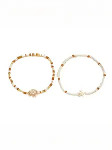 New Beach Starfish and Turtle Anklet Set, Summer Bohemian Retro Style Jewelry for Women