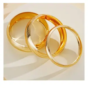 3PCS Elegant Geometric Wide Metal Bangle Set – Vintage-Inspired Style, Romantic Gift for Her, Perfect for Travel, Dates & Stylish Everyday Wear