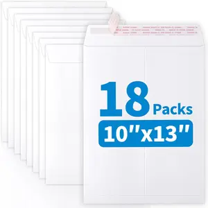 18 Pack Catalog Envelopes Self Seal 10 x 13 Inches Catalog Mailing Envelopes White Manila Envelopes for Mailing Organize Storage Home Office