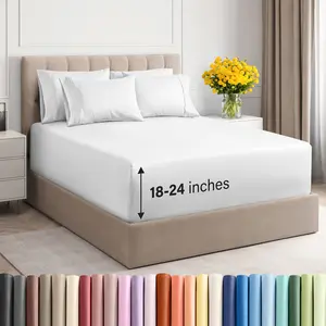 CGK Linens Extra Deep Pocket 6 Piece Sheet Set, Soft & Comfy, Fits Most Bed Sizes, Includes Extra Pillowcases, Perfect for Tall Mattresses (18"-24") CGK Linens Extra Deep Pocket 6 Piece Sheet Set, Soft & Comfy, Fits Most Bed Sizes, Includes Extra Pillowcases, Perfect for Tall Mattresses (18"-24")