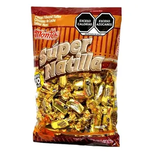Super Natillas Pecan Flavored Toffed Chicloso de Leche Sabor a Nuez 100 Pieces - Nut, Snack
