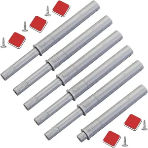 6 Pack Grey Magnetic Push to Open Door Latch, Heavy Duty Strong Pop Out Push Latch & Lock, Cabinet Hardware Push Release for Drawer and Closet Door