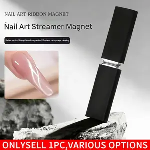 Strong Dual-Headed Cat Eye Nail Magnet with Protective Cover Magnetic Tool for French 3D Nail Art Ribbon Effect Manicure Nail Art Design Nail Art Tools Manicure Supplies