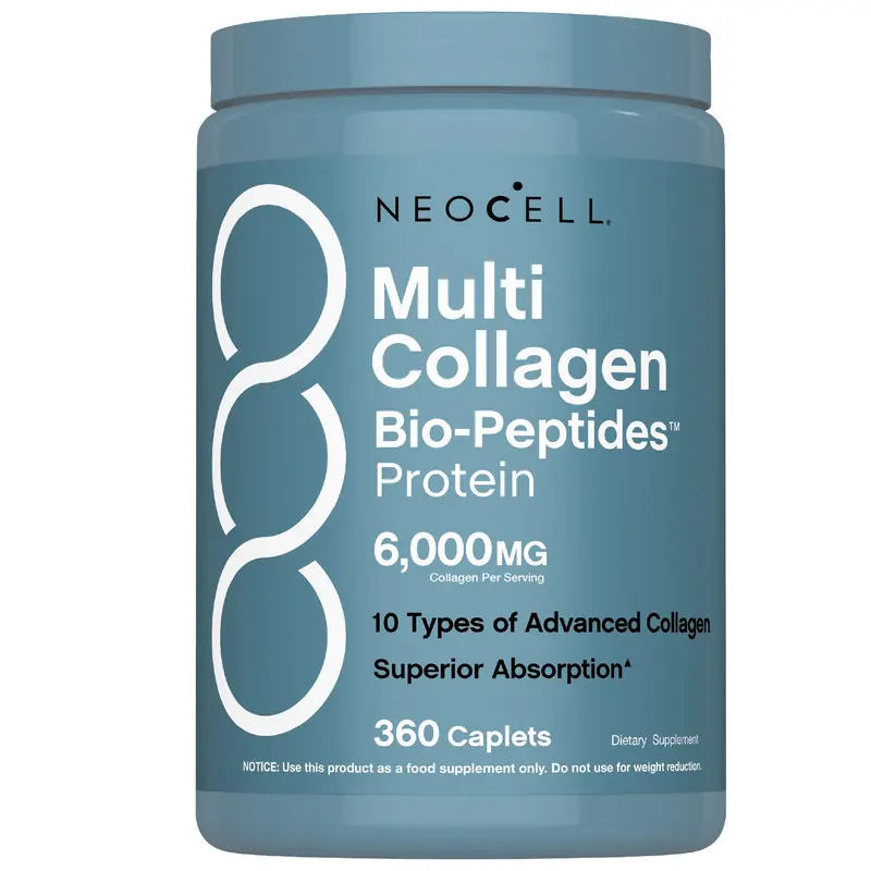 NeoCell Multi Collagen Peptides - 360 Caplets - Superior Absorption - Types I, II, III IV, VIII, X, XII, XXII - for Women and Men