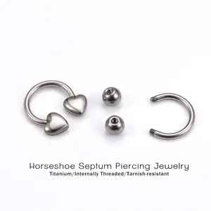 Cassieca 16G Septum Rings for Women Men | Implant Grade G23 Titanium Horseshoe Septum Piercing Jewelry | Helix Daith Cartilage Tragus Earrings Nose Lip Eyebrow Piercing Jewelry 8mm 10mm 12mm