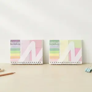 Notebook Combination Bundle, 2pcs Spiral Notebooks with Sticky Notes and Index Tabs, Paper Material, Multicolor and Mauve Purple Options, Multifunctional Stationery