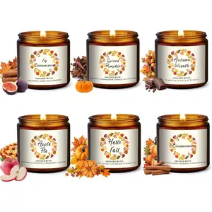 Christmas Scented Candles Gifts Set,Fall Candles Clearance 6Pack, Holiday Candles, Winter Candle for Warmer, Scent of Berry, , Fig, Cinnamon, ,Pumpkin Spiced,Small Christmas Candle Scented