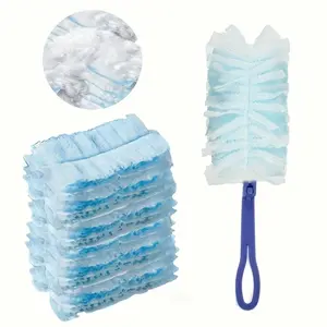 Static Dust Cleaner with Disposable Cleaning Pads, Adjustable Long Handle Feather Duster for Home & RV Interior Cleaning, Narrow Spaces, Electrostatic Duster Cloths