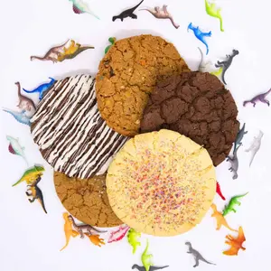 T-Rex Cookies'  5-Pack 1/2 Pound Cookies Signature Assortmeent 1 Sea Salt Caramel Chocolate Chip 4 Surprise Flavors US Shipping Snack Baked