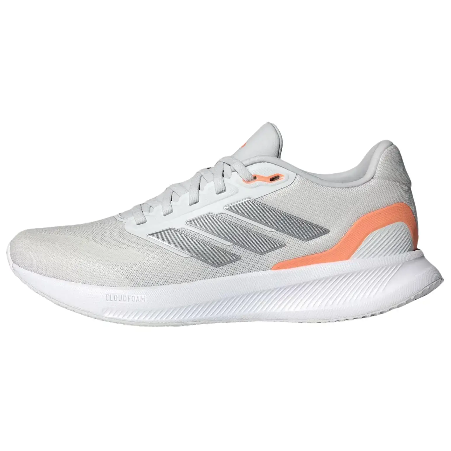 Women's Adidas Runfalcon 5 'Crystal White-Iron Metallic-Beam Orange' Running Sneakers - Rubber Sole, Lightweight, Breathable, Sporty, Clean Look, Training & Everyday Active Wear