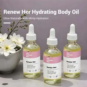 Her Fantasy Box Renew Her Oil For Hydrated Yummy Glowing Skin Body Care Blend Moisturizing Hydrating Soothing Scent Sensitive Moisturizer Moisture Cosmetic Ingrown Hair Prevention Scented Plant Based Formula Hypoallergenic Quick Absorption Scented smell g