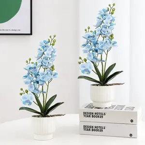 Real Touch Artificial Orchid in Durable Pot, Lifelike Faux Flowers. Fade Resistant Decor for Home, Office, Balcony. Great Housewarming/Birthday Gift