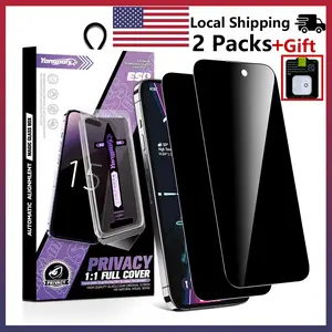 Screen Protector Film 2Packs+Gift, Dustproof&Anti-scratch Tempered Glass Film,<Clear>Clear Phone Film without Privacy Protection,[Black]28 Degree Privacy Screen Protector,Screen Protector Film for iPhone 12 13 14 15 Pro Max iPhone 15 Plus