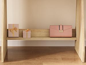 Sikaic Small Vanity Desk with Mirror and Lights, Sound Sync LED Lights, Fluted Wood Compact Makeup Vanity Table Set with Teddy Fleece Chair, Storage Drawer, Shelves, Bedroom