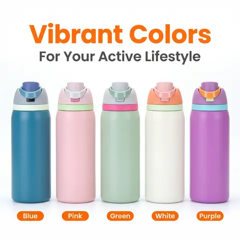 32oz Large Insulated Stainless Steel Reusable Bottle - Unisex, Leakproof Straw, BPA-Free, Lightweight Sports Water Bottles, Gym Travel Compatible, Daily Hydration for Outdoor Activities