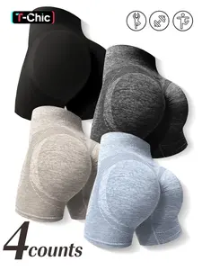 Women's Seamless High-Waisted Fitness Shorts, Elastic Comfortable Gym Wear, Casual Style for All Seasons, Perfect for Workouts & Daily Use, Seamless Sports Yoga Shorts