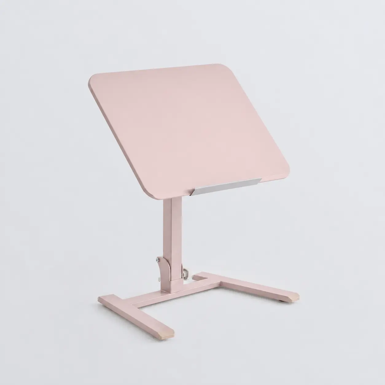 MUSSO D7 Modern Ergonomic Standing Desk - Height-Adjustable Rolling Laptop Stand with Tilting Odorless E0 Certified Tabletop, Foldable PU Leather Space-Saving Compact Workstation with Integrated Safety Bar for Remote Work, With Wheel