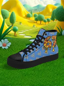Men's SixSeven High-Top Comfort Sneakers - Drippy 67 Design Blue Lightweight Streetwear Shoes for Year-Round Wear