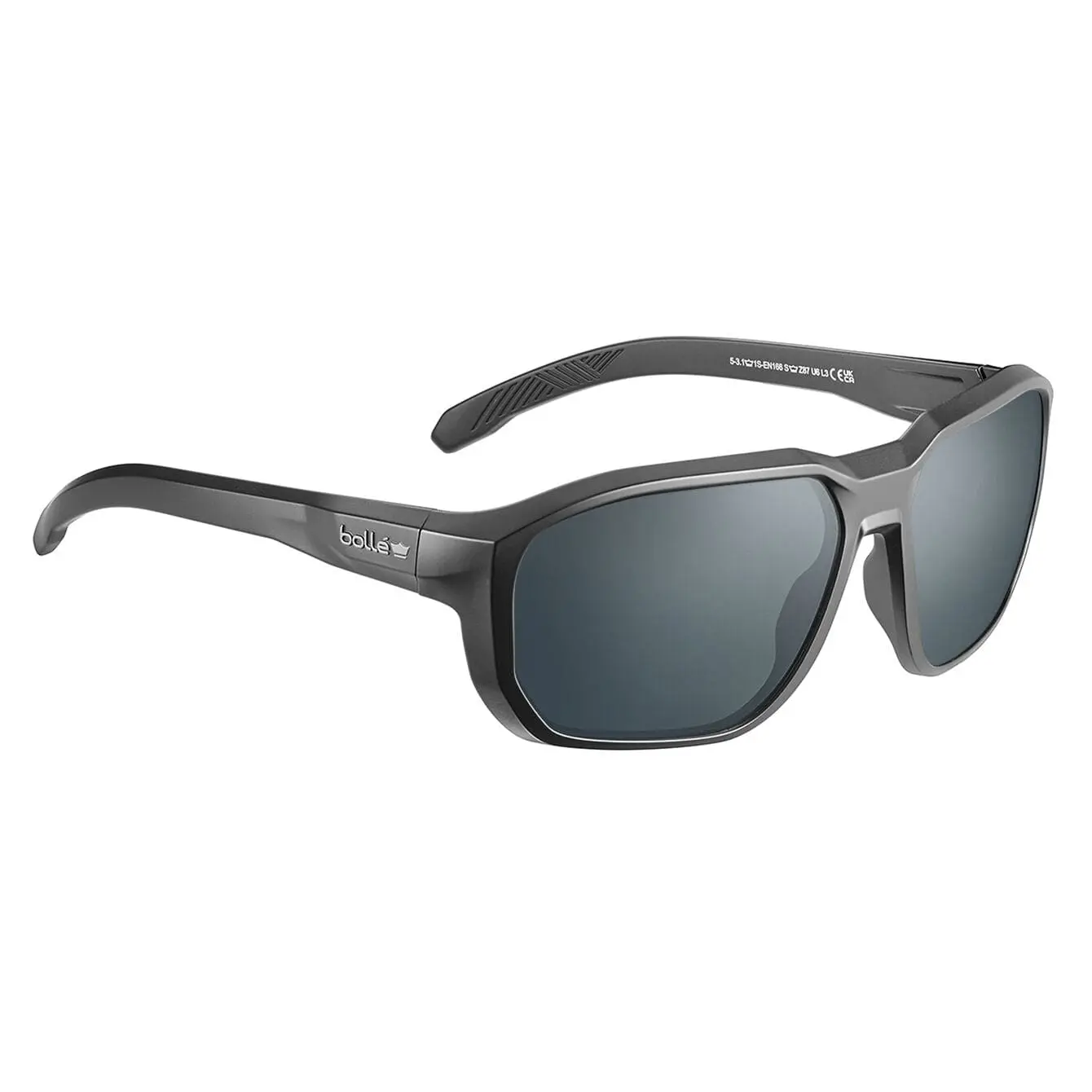 Bolle Knox Safety Glasses - Black Frame, Anti-Fog, Impact Safe, UV Protected, Sun Protection Lenses, Bio-Polyamide Construction, for Home Improvement, Adventure Work Safety Equipment