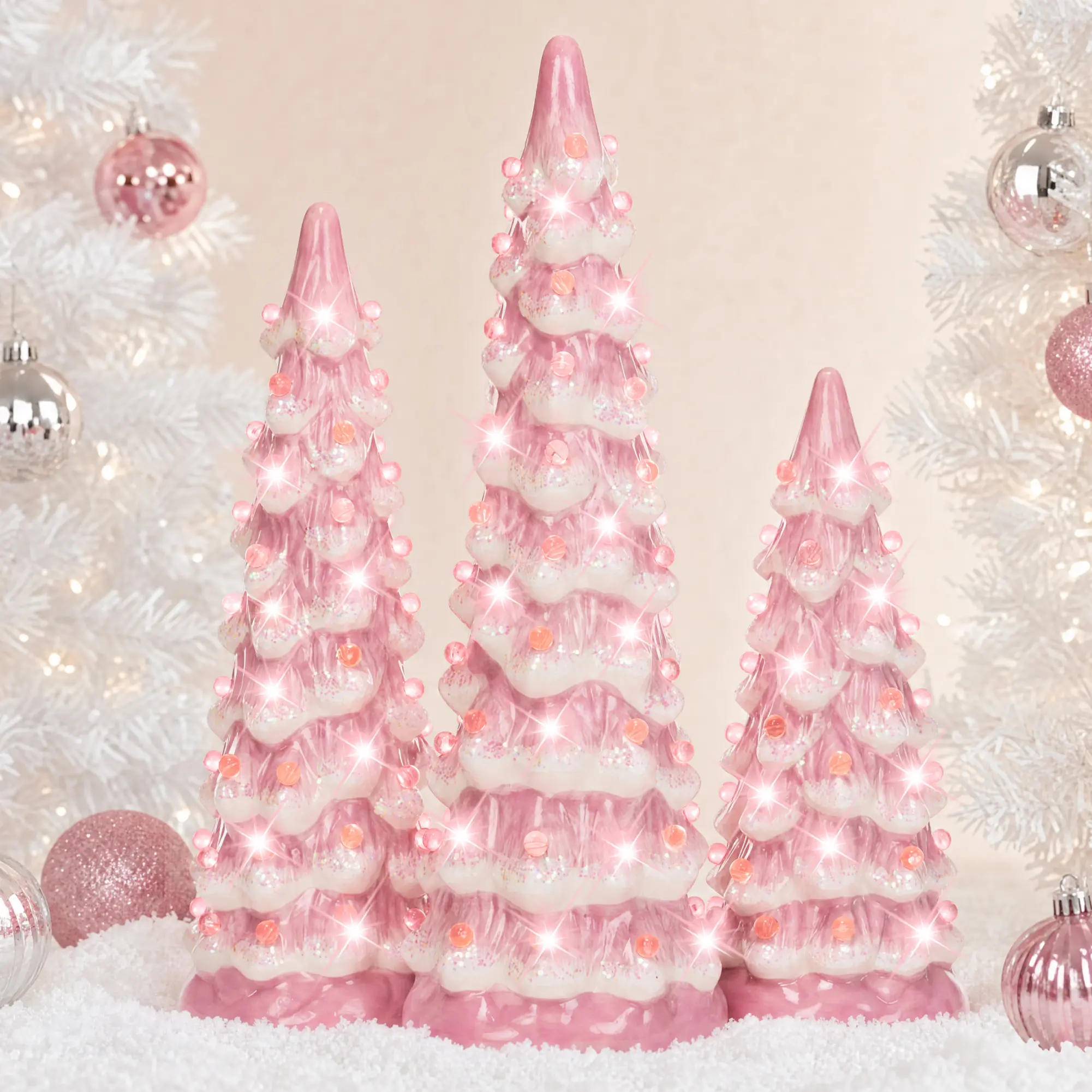 Best Choice Products Set of 3 Pre-Lit Hand-Painted Ceramic Tabletop Christmas Trees Best Choice Products Set of 3 Pre-Lit Hand-Painted Ceramic Tabletop Christmas Trees
