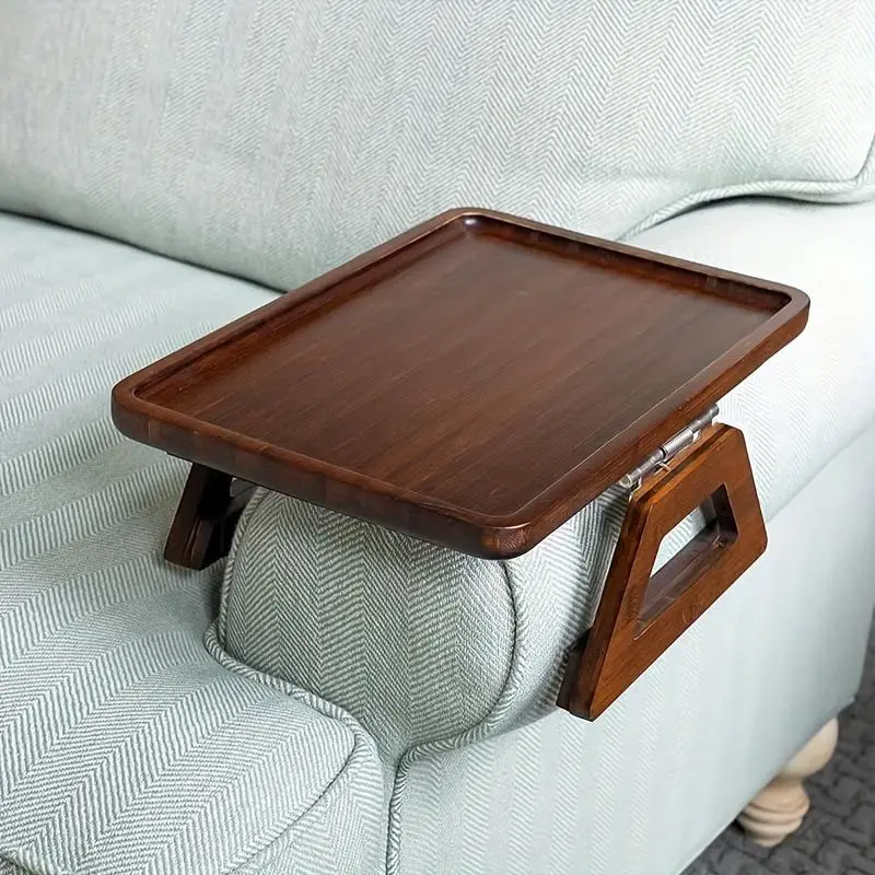 Adjustable Portable Wooden Armchair Table, Durable Real Wood Material, Multi-Height Adjustable, Compact Design, Ideal for Small Spaces, Modern Wood Table