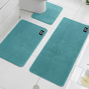3-Piece Plush Bath Mat Set, Super Absorbent Non-Slip Rug, Ultra Soft Luxury Bathroom Accessories, Home Decor Floor Mats, Bathroom Decorative Mat