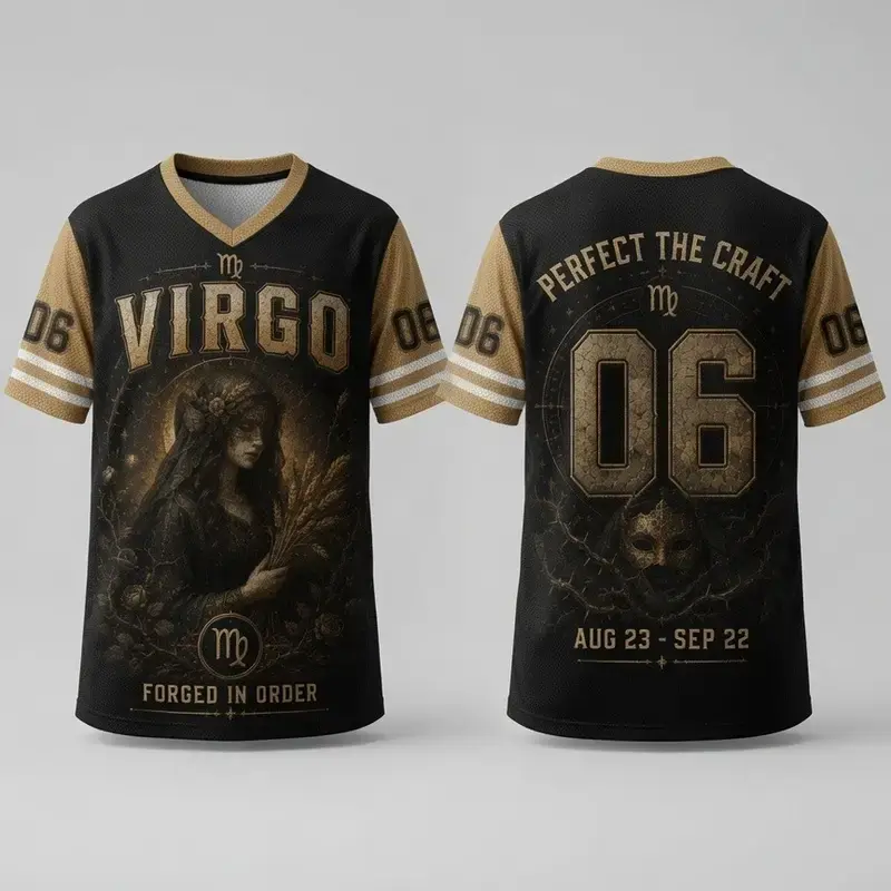 Zodiac Mythology Constellation Baseball Jersey – Mesh V-Neck Astrology Horoscope Graphic Tee, All 12 Signs Unisex Streetwear, Birthday Gift Men Women