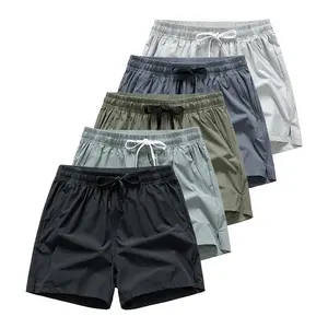 Men’s lightweight breathable athletic shorts, suitable for running, training, and basketball — nylon and elastic fibers, solid color, spring/summer, summer