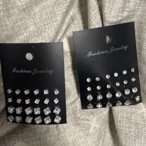 24 Pairs Exquisite Shiny Round Square Shaped Stud Earrings Sparkling Artificial Crystal Inlaid Earrings Set Party Wedding Engagement Anniversary Jewelry Set
