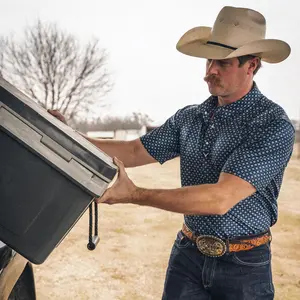 Vexil Brand – Western Pearl Snap Polo - Tribal | Navy