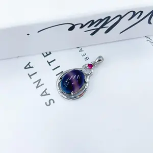 DZ65 Whosale Gemstone Rock DIY Jewelry For Girls Stone Crystal Rainbow Fluorite Necklace and Pendent