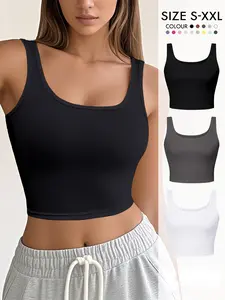 3 Pack Women's Comfortable Breathable Lightweight Ribbed Sleeveless Tops Fitted Cropped for Outdoor Wear Basic Womenswear