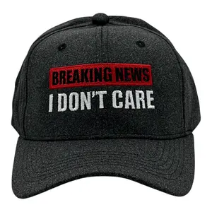 Breaking News I Dont Care Hat Funny Sarcastic Graphic Novelty Cap Funny Hats Funny Sarcastic  Novelty Caps for Men Black - Standard