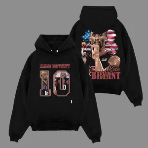 Vintage Kobe Bryant Basketball Graphic Hoodie, Retro Black Mamba #10 USA Legend Cotton Pullover, American Flag Tribute Oversized Washed Streetwear Hoodie, Unisex Hoops Fan Gift for Men Women and Basketball Collectors