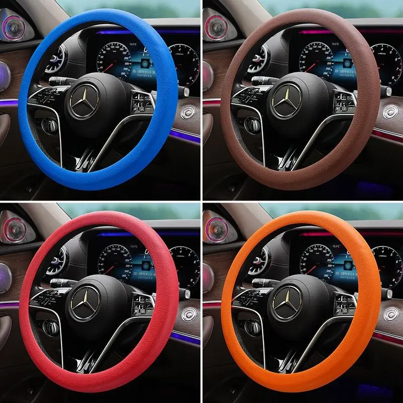 New universal silicone steering wheel cover, sun-protective and heat-resistant, round D-type design for cars, wear-resistant, unisex Steeringwheelcovers Car Accessories