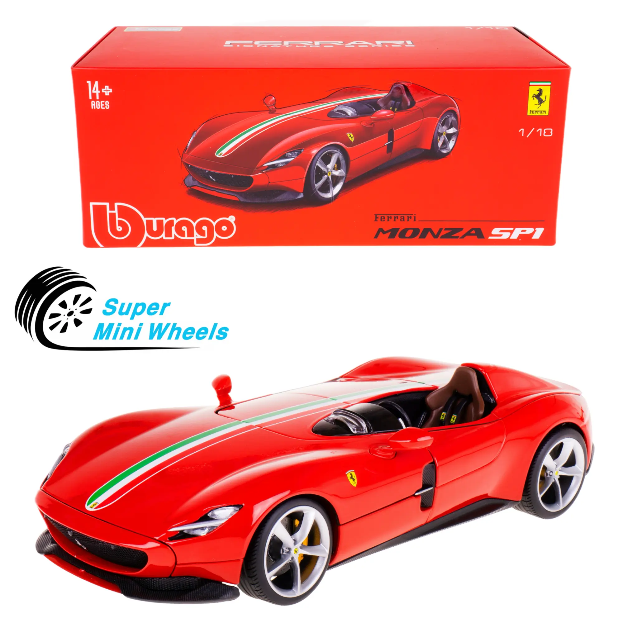 Bburago 1:18 Ferrari Monza SP1- Red – Signature Series