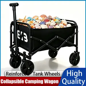 Adjustable-frame folding multi-purpose cart, 400L capacity, for indoor and outdoor storage shopping cart