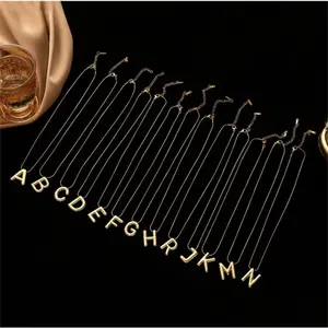 Chunky Bubble Initial Letter Necklace for Women Balloon Statement Dainty Alphabet Pendant 14K Gold Plated Puffy Name Personalized Jewelry