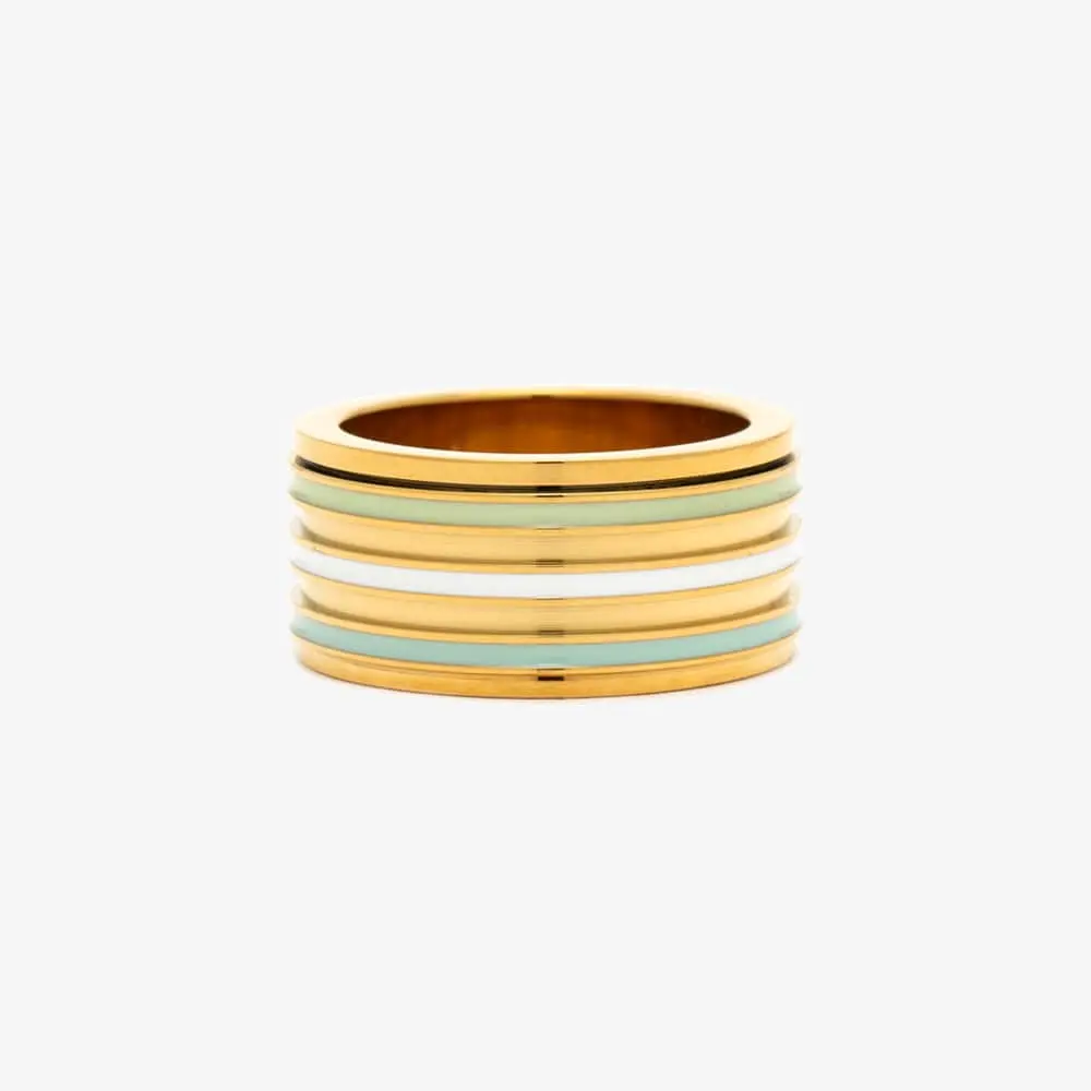 Wide Enamel Stripe Fidget Ring Wide Enamel Stripe Fidget Ring