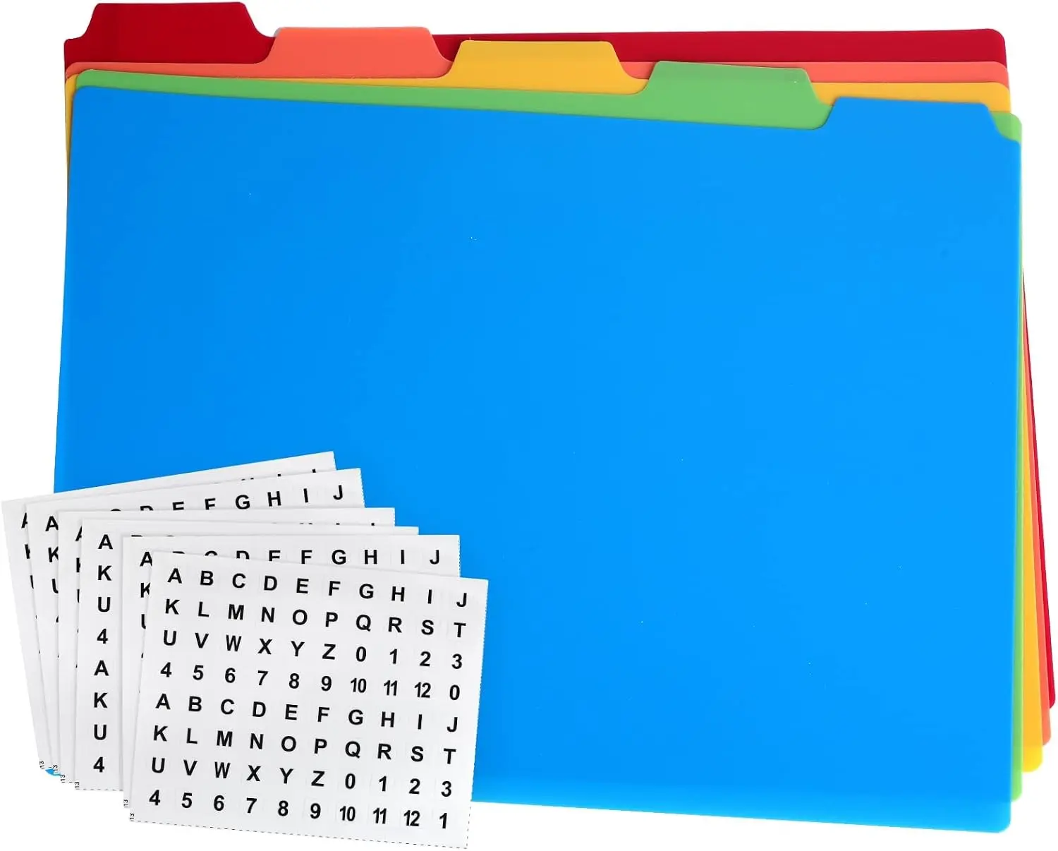 25 Pieces Top Tab File Guides Set Letter Size File Cabinet Dividers with Alphabet 1/5-Cut Tab File Drawer Guides Plastic File Organizer Guides for Office Business Classroom