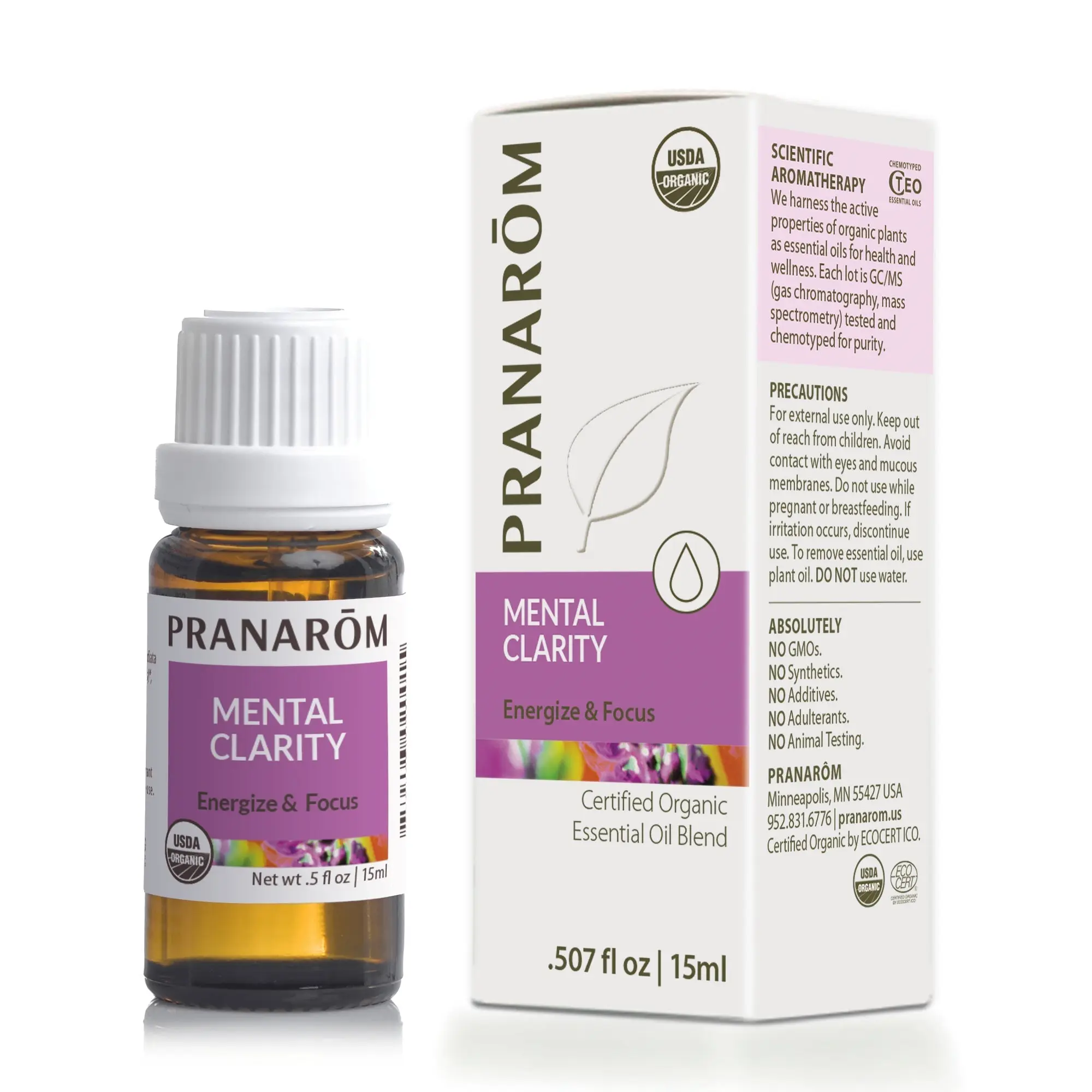 Pranarōm Mental Clarity Essential Oil Blend – Bio | Organic Focus & Energy Aromatherapy