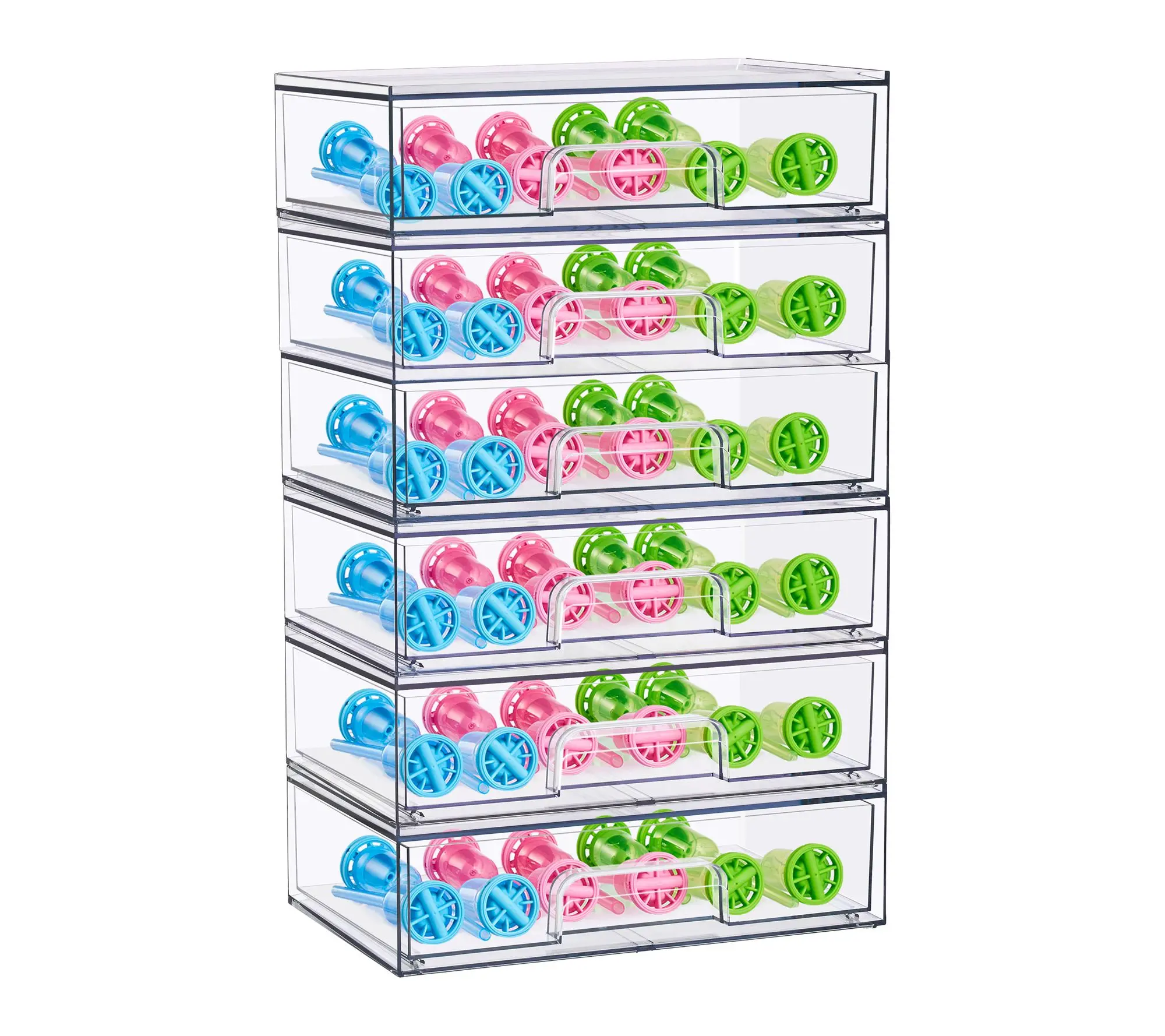 Sorbus Stackable Acrylic Storage Drawers Clear Wide - 6 Pack