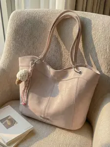 Seasonal New Casual Commuter Crossbody Bag, Versatile Shoulder Bucket Handbag for Women, Trendy High-End Fashion Accessory, Pu Tote Satchel