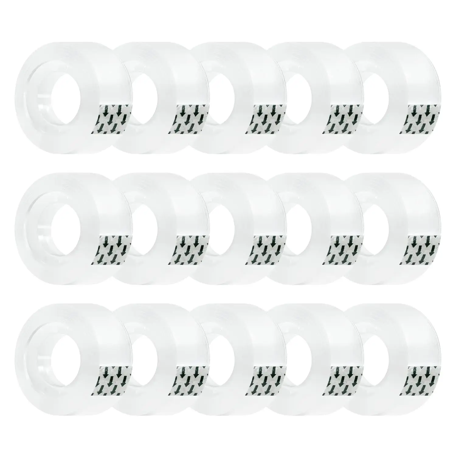 15 Rolls Transparent Clear Tape Refills for Dispenser, Sturdy Tape(Not Easily Tear), 0.7 Inch, 27.3 Yard, Perfect for Office, Home, School