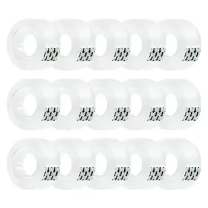 15 Rolls Transparent Clear Tape Refills for Dispenser, Sturdy Tape(Not Easily Tear), 0.7 Inch, 27.3 Yard, Perfect for Office, Home, School